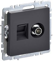 Розетка RJ45+TV Оконечная без рамки IEK Brite РТВ/РК12-БрГ 2-м. графит картинка